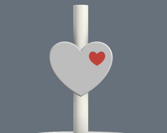 Heart Straw Topper STL file for 3D Printing Digital Download
