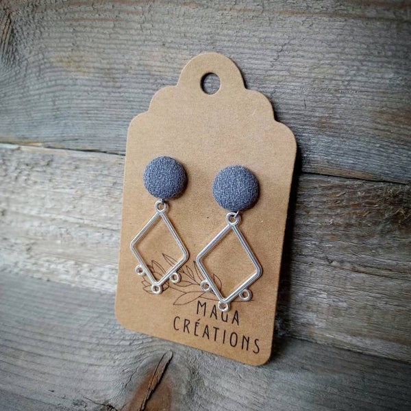 Fabric earrings - Handmade in Quebec