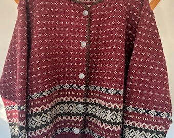 Vintage Fine Women’s Apparel Sweater | Size Large | Retro Grandpa Cardigan | Grandma Core