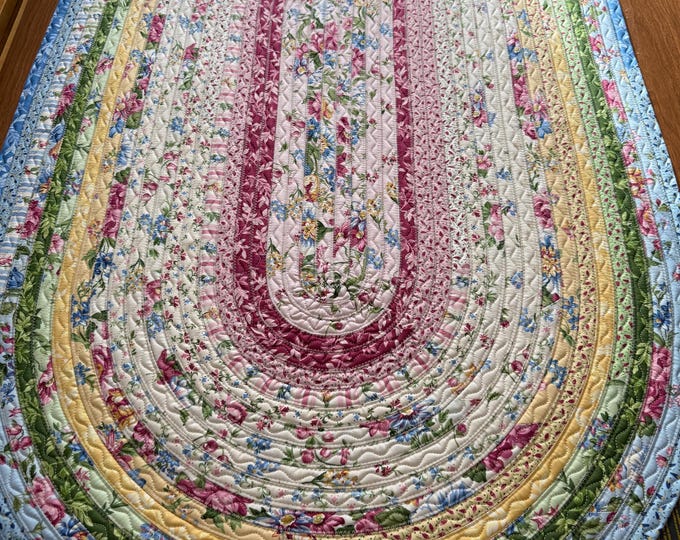 Small Rugs Roll Small Oval Handmade Jelly Roll Rug: Merry Mermaid Magic - Measures ...