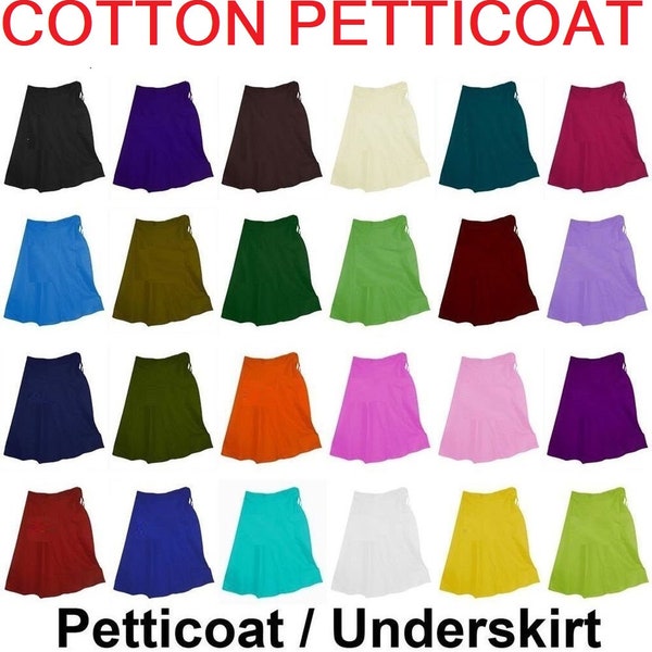 Jupon en satin cousu personnalisé pour Net Sari avec intérieur en coton / Sari sous jupe jupe intérieure / jupon en coton prêt à l’emploi pour intérieur Sari