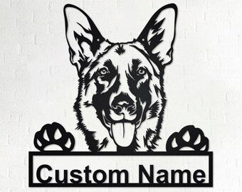 Personalized Dutch Shepherd Metal Sign: Custom Dog Wall Art