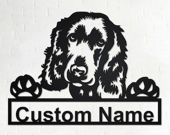 Personalized English Cocker Spaniel Metal Wall Art - Custom Dog Sign