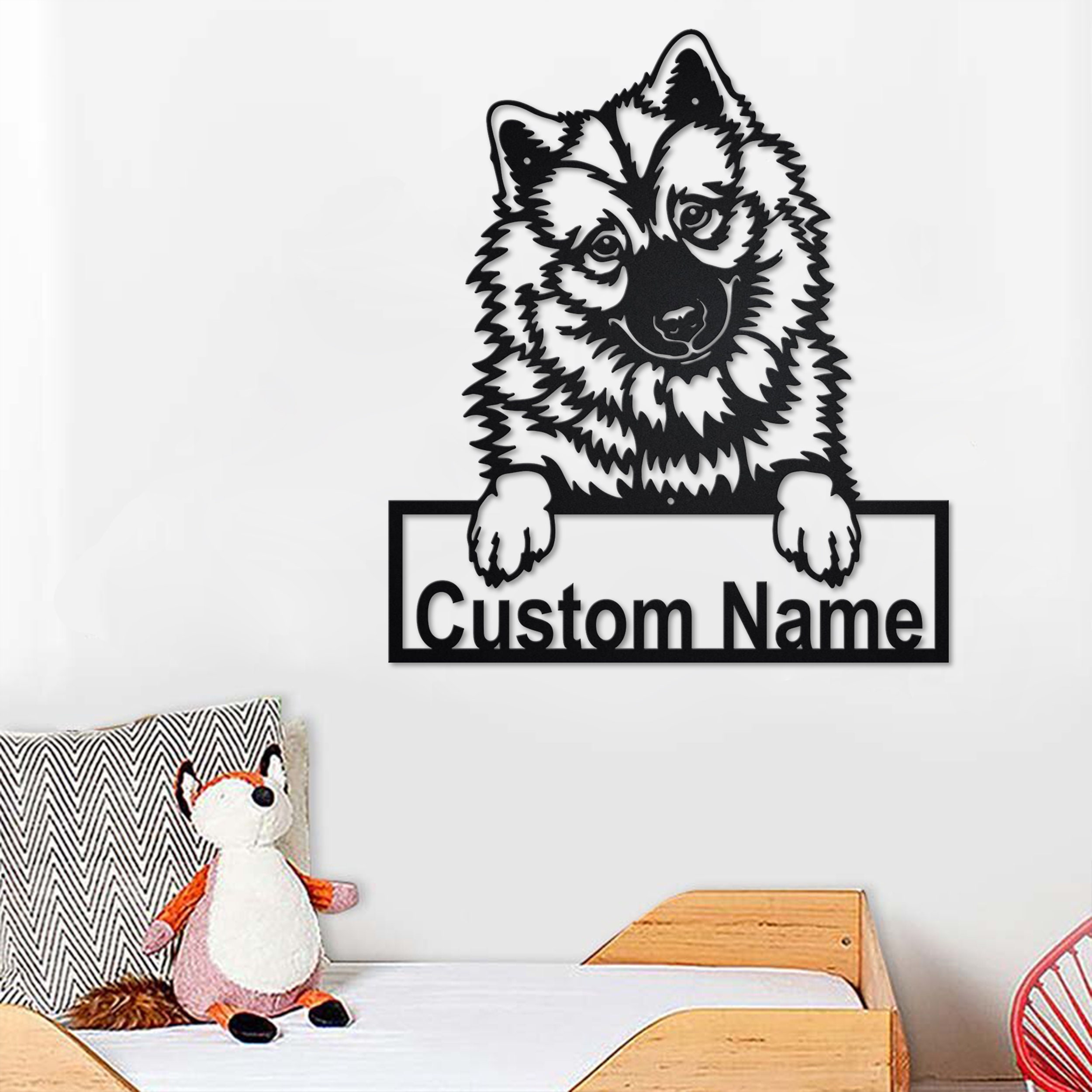 Plaque Décorative Cœur Eurasier - Gravure Personnalisée - Prénom Chien - Décoration Porte