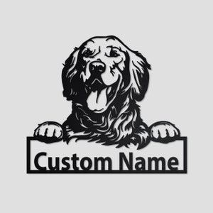 Personalized Golden Retriever Metal Sign| Golden Retriever Metal Wall Art| Dog Metal Sign| Golden Retriever Gift Golden Retriever Lover Gift