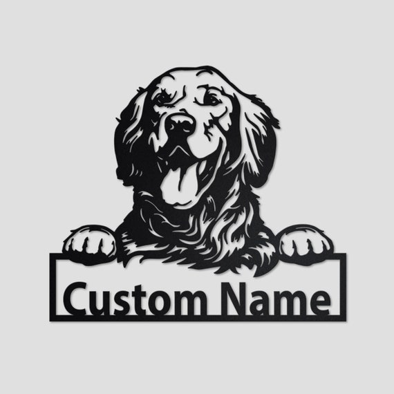 Custom Golden Retriever Metal Wall Art With LED Light Personalized Golden Retriever Name Sign Decoration for Dog Room Golden Retriever LED Etsy Canada