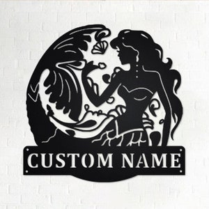 Custom Mermaid Metal Wall Art, Personalized Mermaid Name Sign Decoration For Room, Mermaid Home Decor, Custom Mermaid, Mermaid Lover Gift