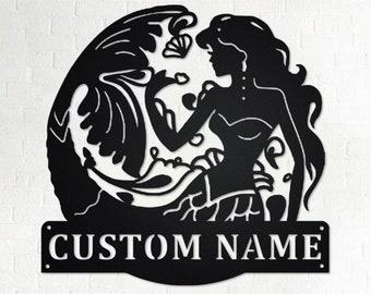 Custom Mermaid Metal Wall Art, Personalized Mermaid Name Sign Decoration For Room, Mermaid Home Decor, Custom Mermaid, Mermaid Lover Gift
