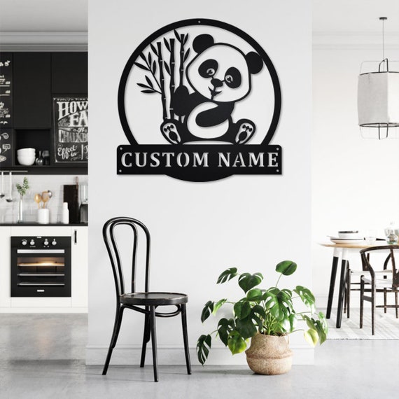 Personalisierte Panda Schild Wand Geschenk - Etsy Liebhaber Personalisierter Kunst Österreich Panda Metall Panda Pandabär-Metallwanddekor Metall Bär Bär Pandabär Bär