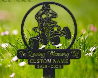 Estaca conmemorativa personalizada para conductores de vehículos todoterreno: lápida metálica para exteriores