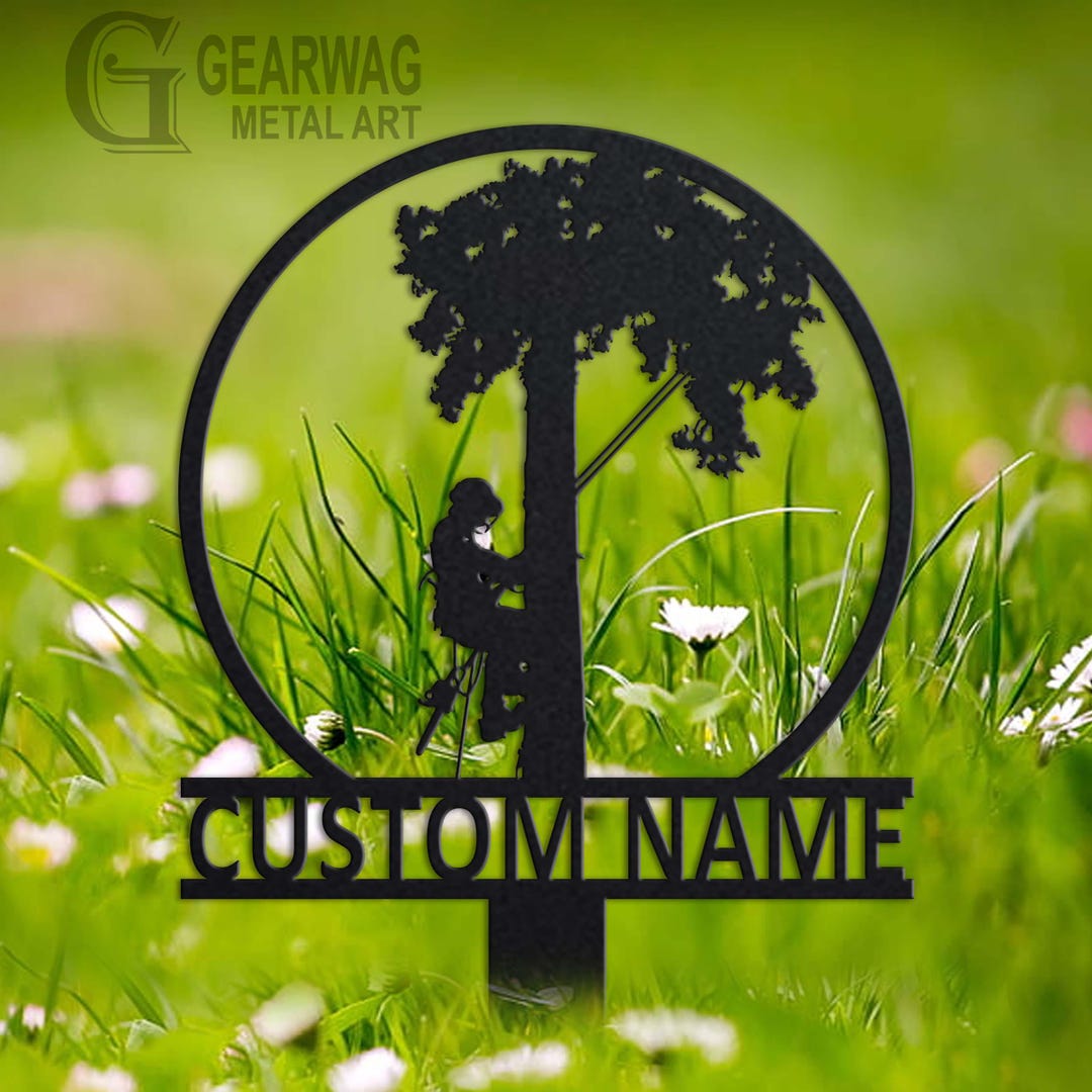 Personalized Tree Arborist Metal Garden Sign: Custom Yard Art - Etsy