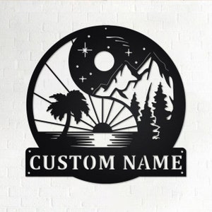 Custom Yin Yang Sun and Moon Metal Wall Art, Personalized Sun and Moon Name Sign Decoration For Room, Sun and Moon Home Decor, Sun and Moon