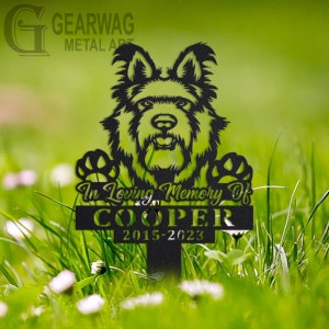 Custom Berger Picard Dog Memorial Stake, Metal Stake, Outdoor Decor, In Loving Memory, Outdoor Stake, Sympathy Sign, Grave Marker