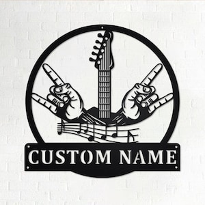 Custom Rock And Roll Music Metal Wall Art, Personalized Rock & Roll Name Sign Decoration For Room, Rock And Roll Home Decor, Custom Rock