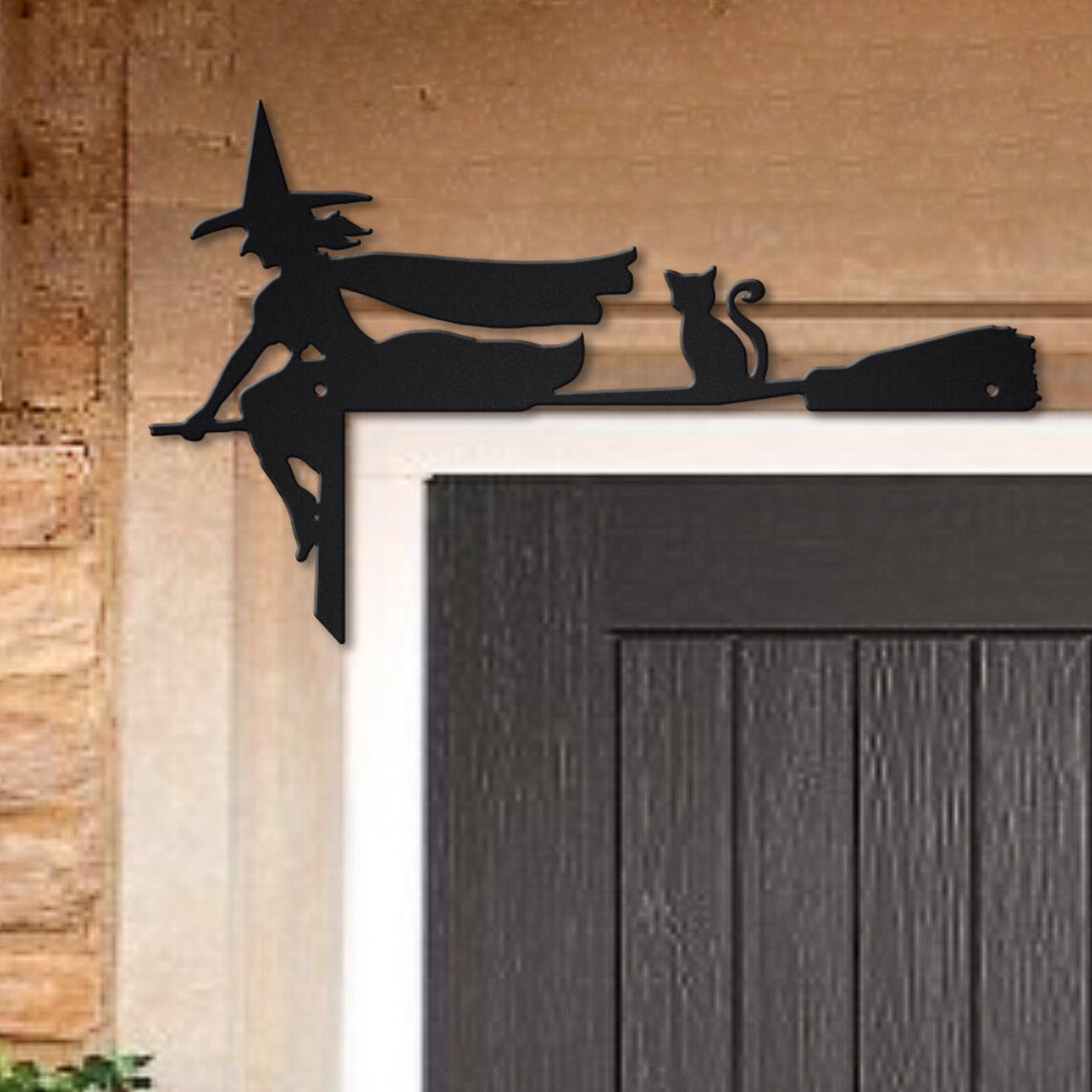 Halloween Witch Door Corner Metal Sign Witch Metal Wall Art Etsy