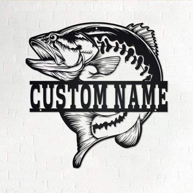 Custom Largemouth Bass Fish Metal Wall Art With LED Light Etsy