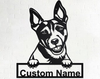 Custom Rat Terrier Dog Metal Wall Art, Personalized Rat Terrier Name Sign Decoration For Room, Rat Terrier Home Decor,Custom Rat Terrier Dog