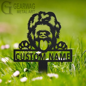 Personalized Black Russian Terrier Dog Garden Metal Yard Sign, Custom Black Russian Terrier Garden Metal Sign, Black Russian Terrier Stake