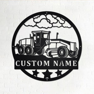 Custom Tracked Asphalt Paver Metal Wall Art, Personalized Asphalt Paver Name Sign Decoration For Room, Asphalt Paver Metal Home Decor