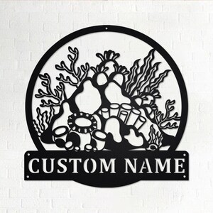 Custom Coral Reef Metal Wall Art, Personalized Coral Reef Name Sign Decoration For Room, Coral Reef Home Decor, Custom Coral Reef,Coral Reef
