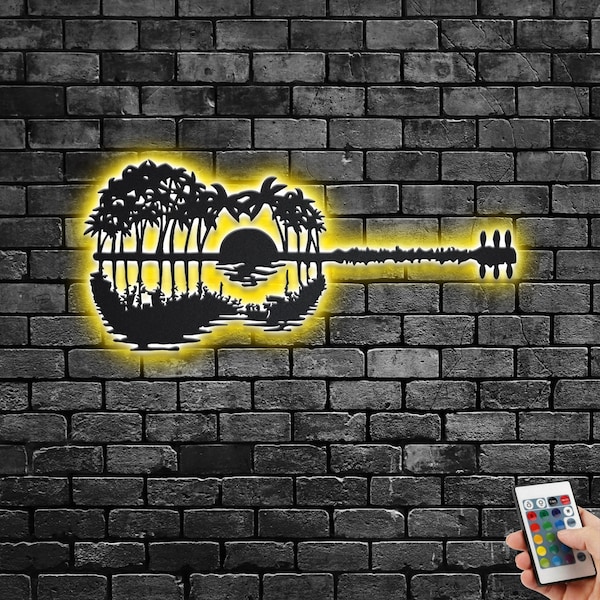 Sunset Guitar Art Etsy