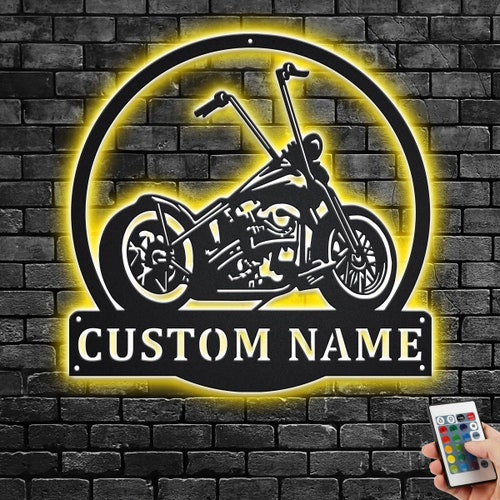Custom Motocross Dirt Bike Metal Wall Art With LED Light Etsy