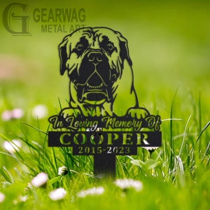 Custom Boerboel Dog Memorial Stake, Metal Stake, Outdoor Decor, In Loving Memory, Outdoor Stake, Sympathy Sign, Grave Marker, Dog Loss Stake