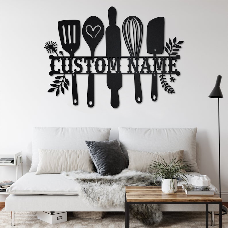 Custom Kitchen Split Frame Metal Wall Art Personalized | Etsy