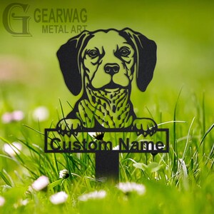 Personalized Belgian Brakk Dog Garden Metal Yard Sign, Custom Belgian Brakk Dog Garden Metal Sign, Belgian Brakk Dog Name Garden Stake