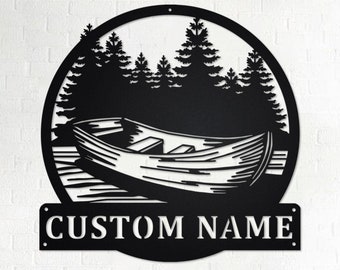 Custom Kayak Metal Wall Art: Personalized Name Sign, Lake House Decor