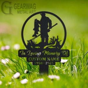 Custom Fisher Memorial Stake, Metal Stake, Outdoor Decor, In Loving Memory, Outdoor Stake, Sympathy Sign, Grave Marker, Fisher Metal Sign