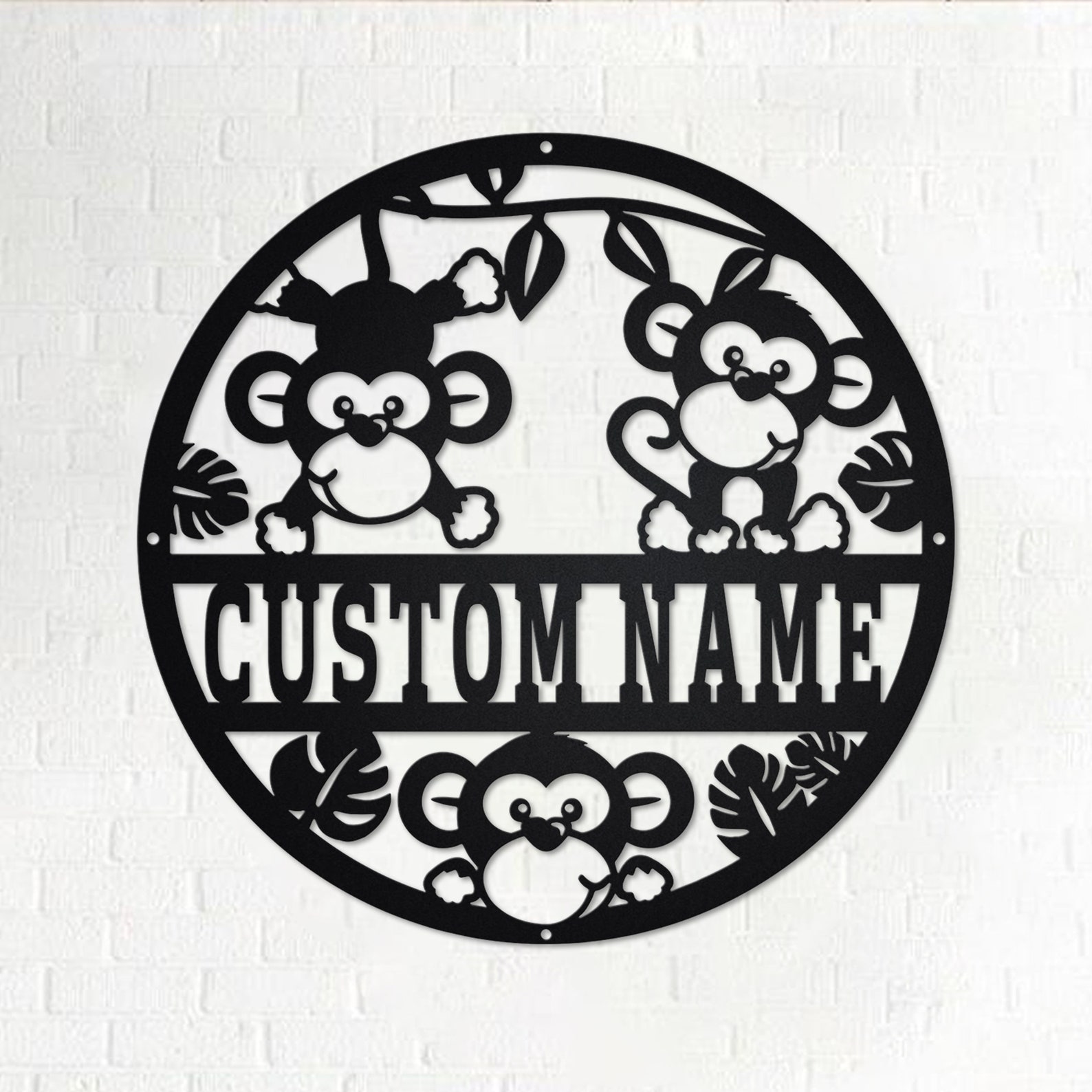 Custom Monkey Metal LED Sign: Personalized Nursery Decor - Etsy