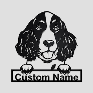 Personalized English Springer Spaniel Metal Sign | English Springer Spaniel Metal Wall Art | Dog Metal Sign | English Springer Spaniel Gift