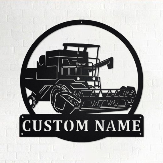 Custom Combine Harvester Metal Wall Art, Personalized Combine Harvester  Name Sign Decoration for Room, Combine Harvester Home Decor 