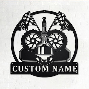 Custom Racing Race Racer Metal Wall Art, Personalized Racer Name Sign Decoration For Room, Racing Metal Home Decor, Custom Racer,Racing Race