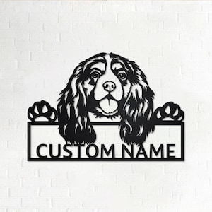 Personalized Cavalier King Charles Spaniel Metal Sign | Dog Metal Wall Art | Dog Metal Wall Decor | Custom Cavalier King Charles Spaniel