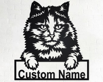 Custom Tortoiseshell Cat Metal Wall Art, Personalized Tortoiseshell Cat Name Sign Decoration For Room, Tortoiseshell Cat Home Decor