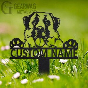 Personalized Anatolian Shepherd Dog Garden Metal Yard Sign, Custom Anatolian Shepherd Dog Garden Metal Sign, Custom Dong Name Garden Stake