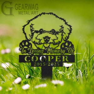 Custom Bichon Frise Dog Memorial Stake, Metal Stake, Outdoor Decor, In Loving Memory, Outdoor Stake, Sympathy Sign, Grave Marker