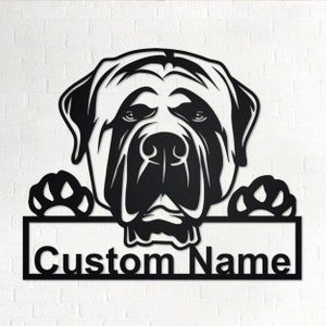 Personalized English Mastiff Metal Sign | English Mastiff Metal Wall Art | English Mastiff Metal Wall Decor | Custom English Mastiff