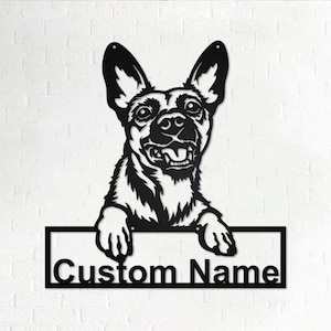 Personalized Belgian Malinois Metal Sign | Belgian Malinois Metal Wall Art | Dog Metal Sign | Dog Lover Gifts | Belgian Malinois Lover Gifts