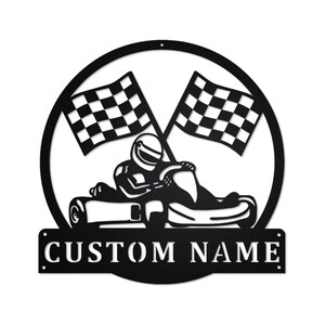 Personalized Go Kart Racing Metal Sign | Racing Metal Wall Art | Racing Metal wall Decor | Racing Lover Gift | Go Kart Racing Custom