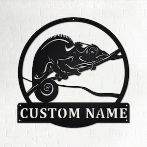 Custom Chameleon Metal Wall Art, Personalized Chameleon Name Sign Decoration For Room, Chameleon Home Decor, Custom Chameleon, Chameleon