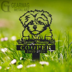 Custom Bolonka Zwetna Dog Memorial Stake, Metal Stake, Outdoor Decor, In Loving Memory, Outdoor Stake, Sympathy Sign, Grave Marker