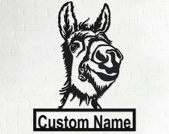 Custom Donkey Metal Wall Art: Personalized Farmhouse Decor