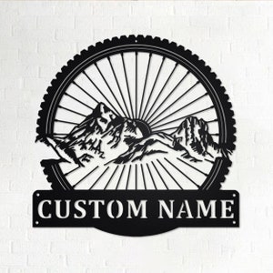Custom Mountain Bike Metal Wall Art, Personalized Mountain Bike Name Sign Decoration For Room, Mountain Bike Home Decor,Custom Mountain Bike