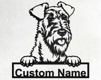 Custom Irish Terrier Dog Metal Wall Art, Personalized Irish Terrier Name Sign Decoration For Room, Irish Terrier Home Decor, Custom Dog