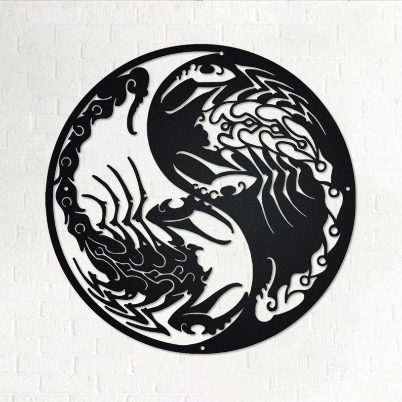 Yin Yang Scorpions Metal Wall Art Yin Yang Scorpions Sign Etsy