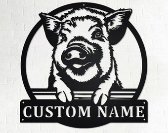Custom Kune Kune Pig Metal Wall Art, Personalized Kune Kune Pig Name Sign Decoration For Room, Kune Kune Pig Home Decor,Custom Kune Kune Pig