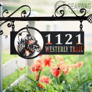 Personalized Duck Hunting Metal Address Sign House Number Hanging Address Plaque Yard Sign, Outdoor Sign Garden Stake, Custom Address Sign